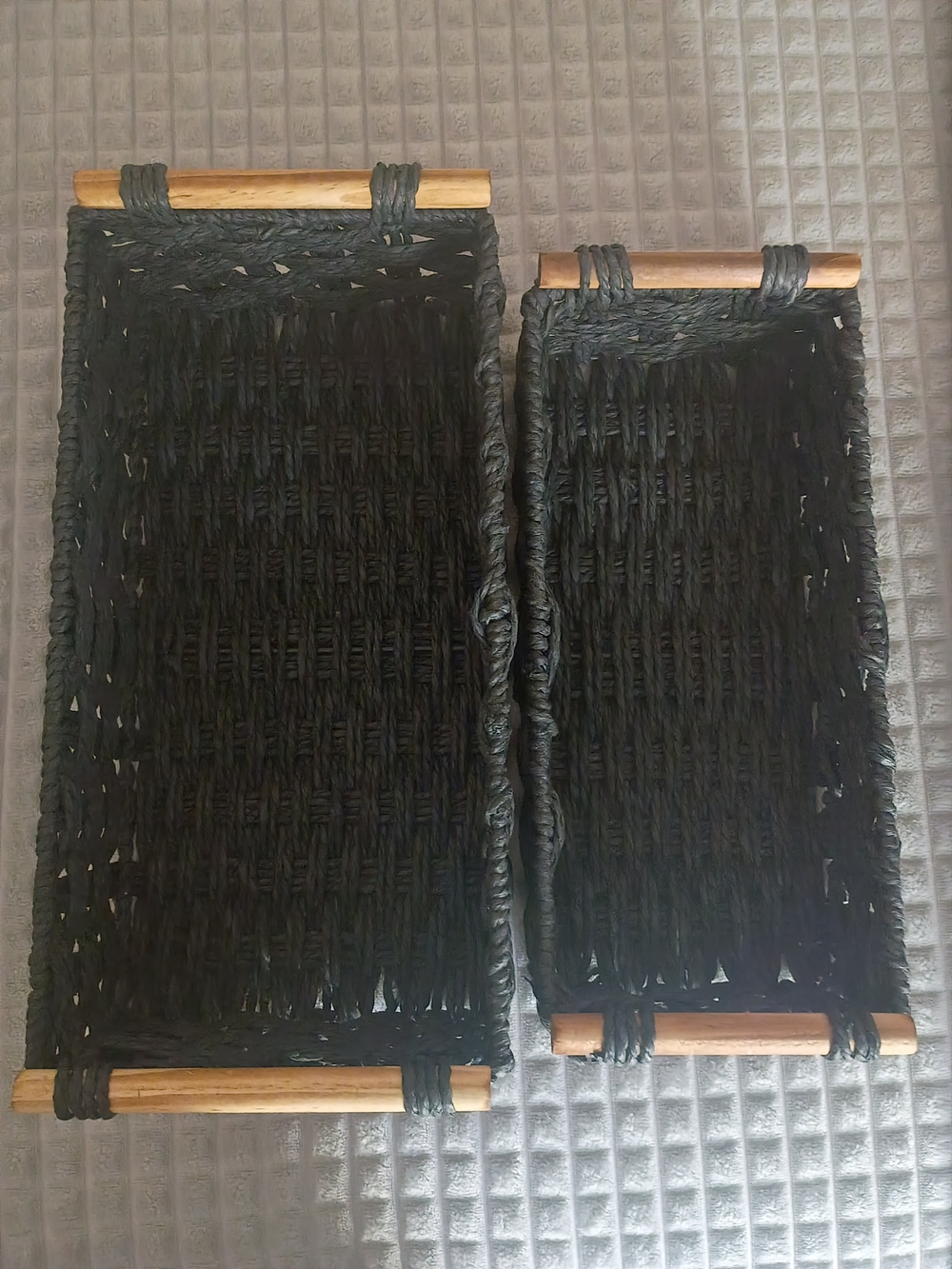 Vagusicc Hand-Woven Paper Rope Storage Basket Set (2-Piece)